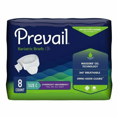 PREVAIL BARIATRIC Briefs, Size C, Disposable Heavy Absorbency, 32PK PV-110
